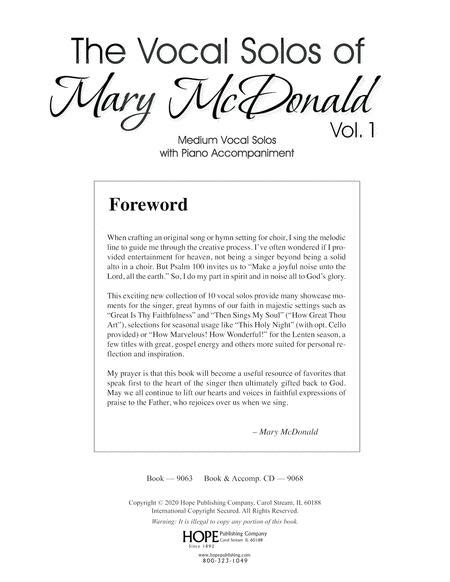  The Vocal Solos Of Mary McDonald Vol. 1 by Mary McDonald